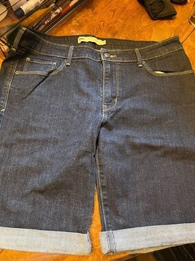 Levi's Dark Blue Rolled Cuff Denim Shorts